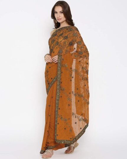 Heavy Work Party Wear Saree with Unstitched Blouse